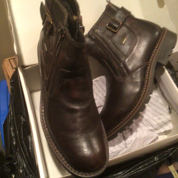 Winter Boots Burnished Oxblood Genuine Leather by Aldo Unused Size 12 - Picture 2 of 9